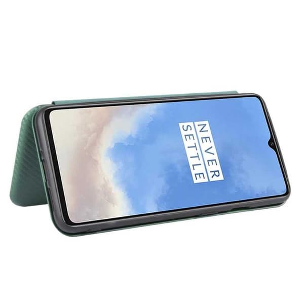 OnePlus 7T Flip Case -korttipaikka CarbonDreams Green