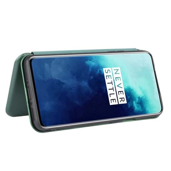 OnePlus 7T Pro Flipfodral Kortfack CarbonDreams Grön