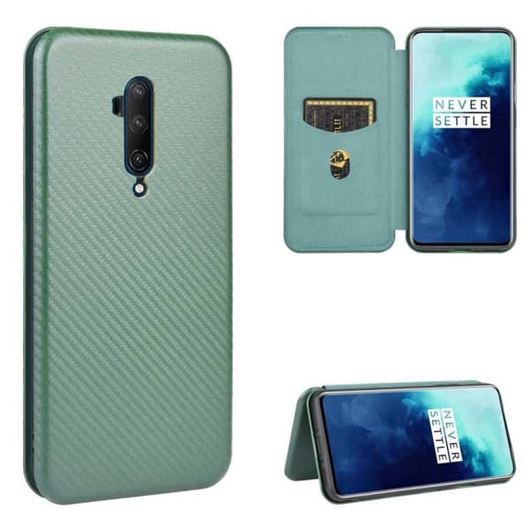 OnePlus 7T Pro Flipfodral Kortfack CarbonDreams Grön