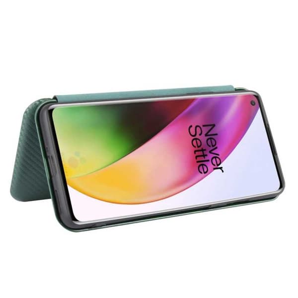 OnePlus 8 Flip Case Kortrum CarbonDreams Grøn