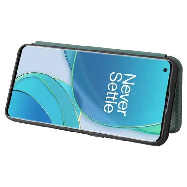 OnePlus 9 Flip Case Kortrum CarbonDreams Grøn