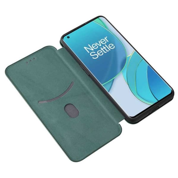 OnePlus 9 Flip Case Kortrum CarbonDreams Grøn