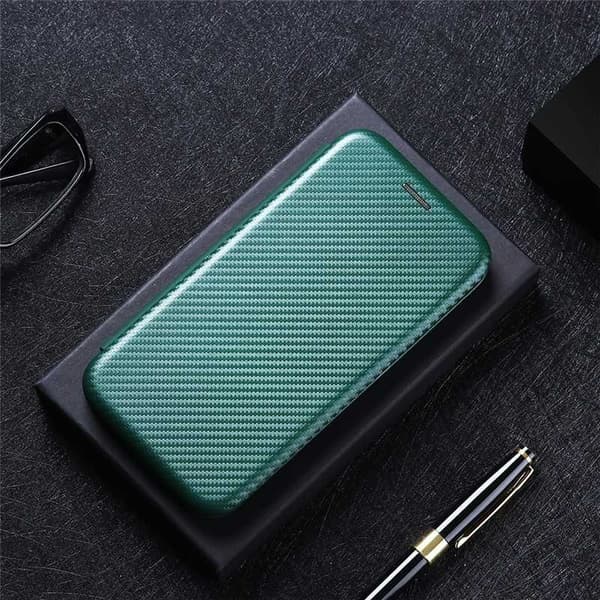 OnePlus 9 Flip Case Kortrum CarbonDreams Grøn