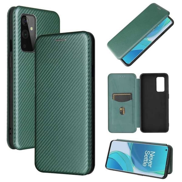 OnePlus 9 Flip Case Kortrum CarbonDreams Grøn