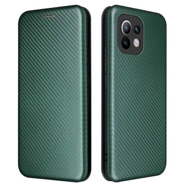 Xiaomi Mi 11 Flip Case Kortrum CarbonDreams Grøn