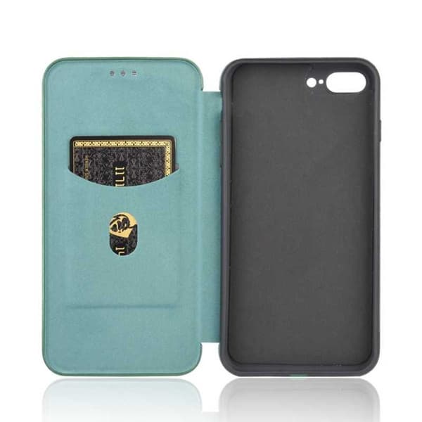 iPhone 7 Plus / 8 Plus Flip Case -korttipaikka CarbonDreams Green