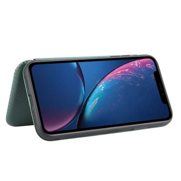 iPhone XR Flip Case Kortrum CarbonDreams Grøn