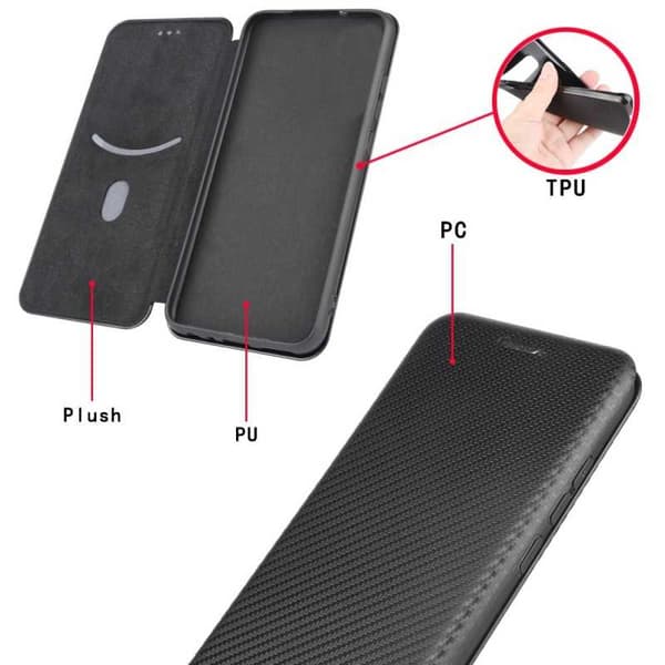 iPhone XR Flip Case Kortrum CarbonDreams Grøn