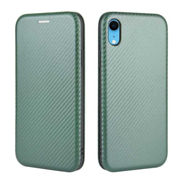 iPhone XR Flip Case Kortrum CarbonDreams Grøn