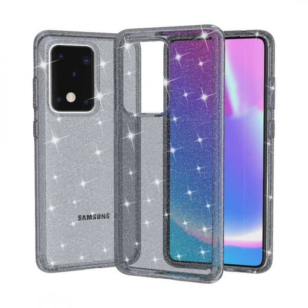 Samsung S20 Ultra stødabsorberende mobilcover Sparkle Black
