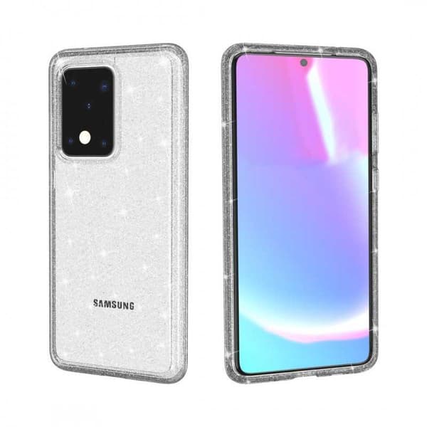 Samsung S20 Ultra stødabsorberende mobilcover Sparkle Silver