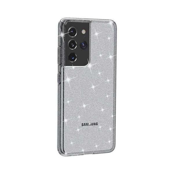 Samsung S21 Ultra stødabsorberende mobilcover Sparkle Black