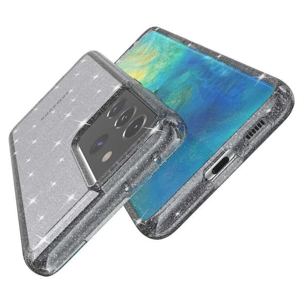 Samsung S21 Ultra stødabsorberende mobilcover Sparkle Black