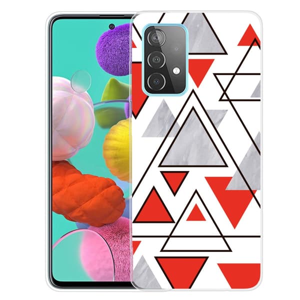 Samsung Galaxy A72 Skal Marmortrianglar Röd