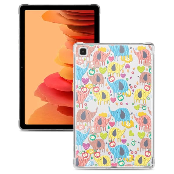 Samsung Galaxy Tab A7 10.4 T500 T505 Skal Motiv Färgglada Elefanter