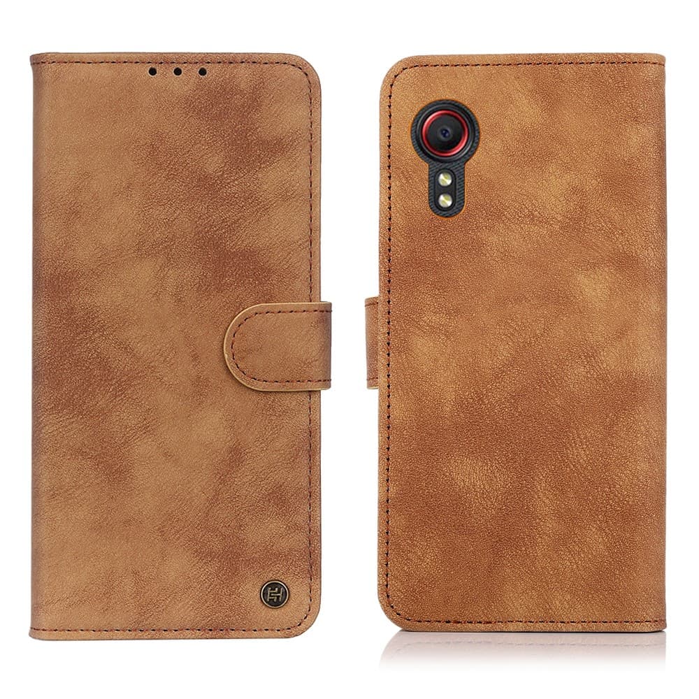 Samsung Galaxy XCover 5 Fodral Lädertextur Brun