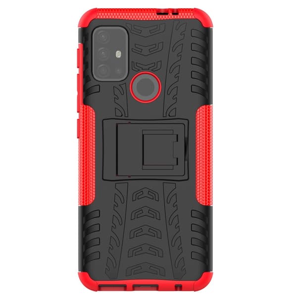 Motorola Moto G30 Skal Däckmönster Stativfunktion Röd