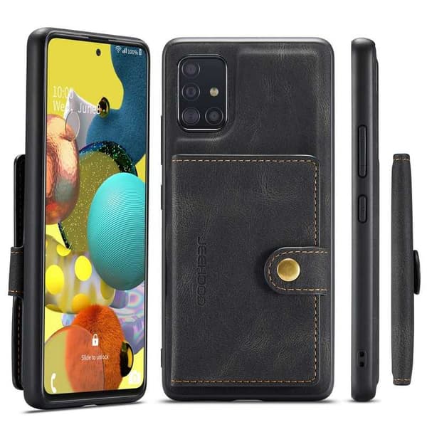 Samsung A51 5G iskunkestävä kotelo magneettisella korttitelineellä JeeHood