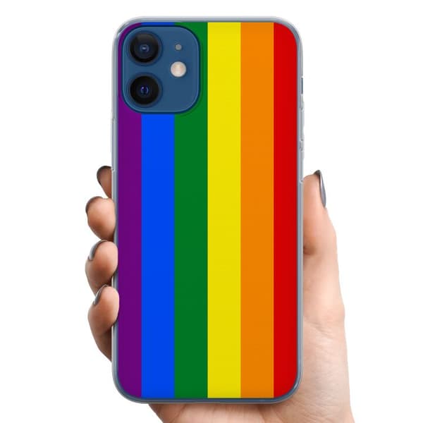Apple iPhone 12 mini TPU Mobilcover Pride Flagga