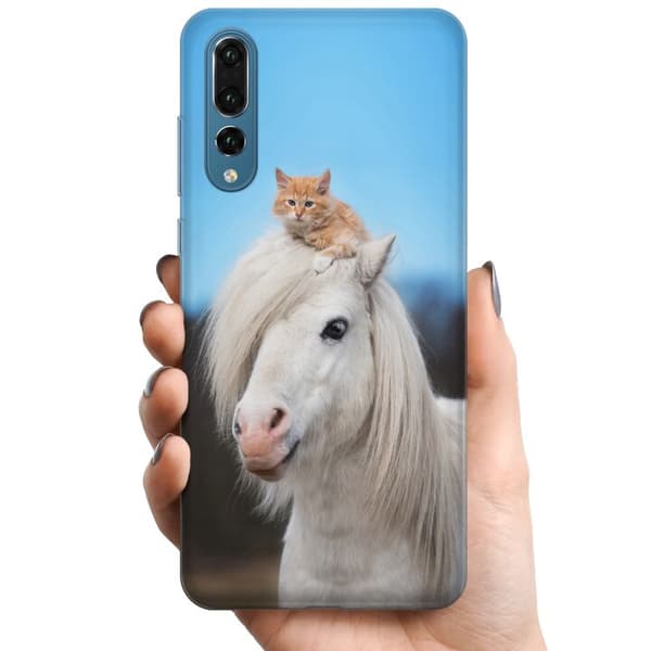 Huawei P20 Pro TPU Matkapuhelimen kuori Hevonen & Kissan