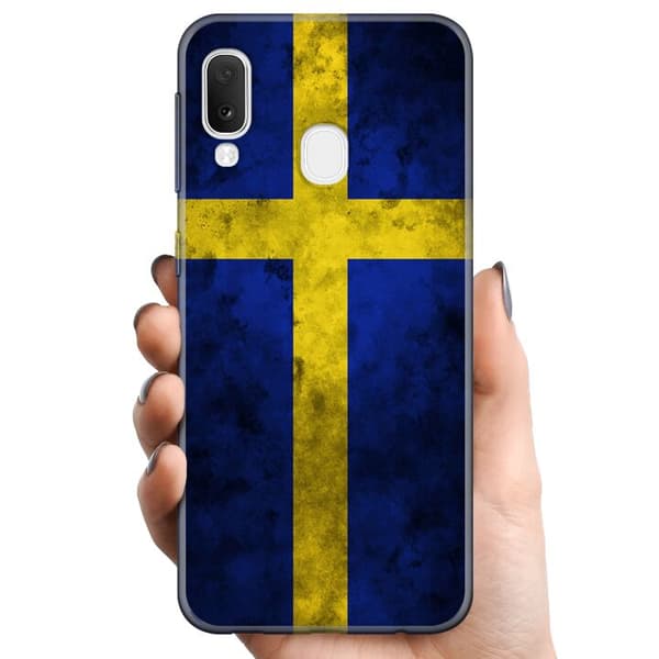 Samsung Galaxy A20e TPU Mobilskal Sverige Flagga