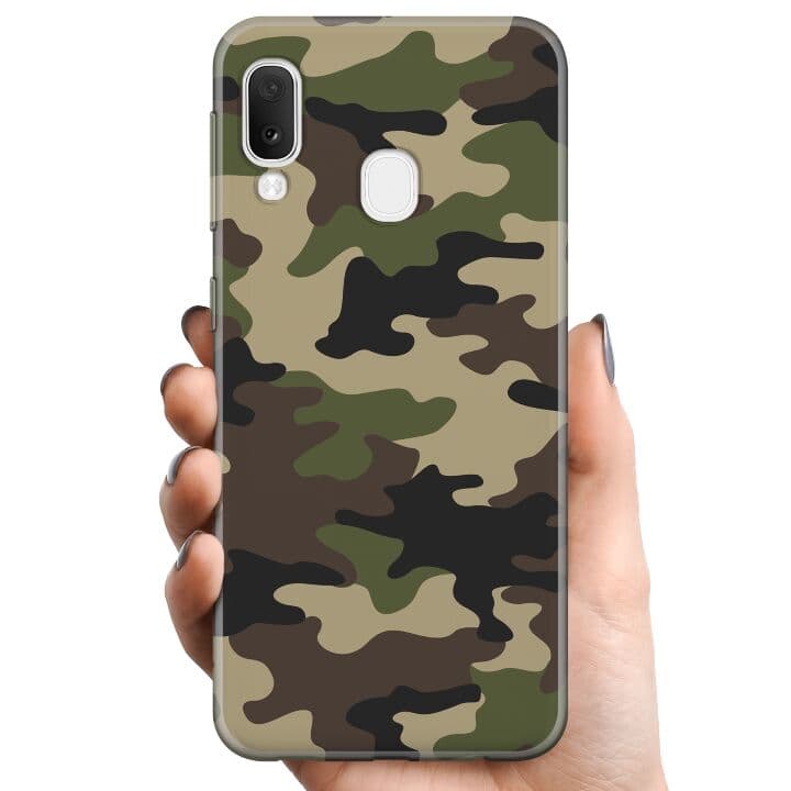 Samsung Galaxy A20e TPU Mobilskal Woodland Camo