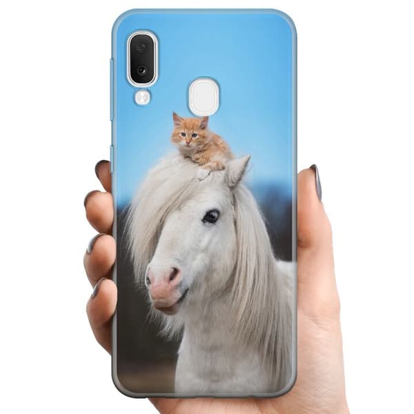 Samsung Galaxy A20e TPU Mobilskal Häst & Katt