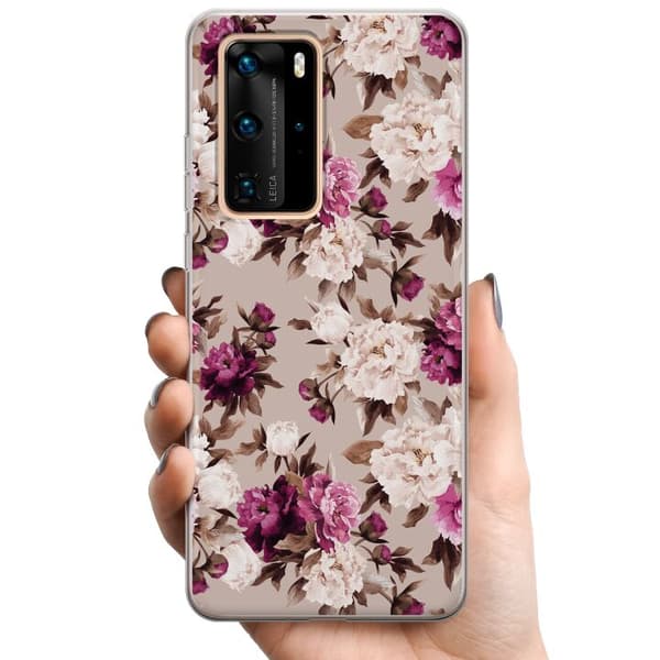 Huawei P40 Pro TPU Mobilcover Blomster