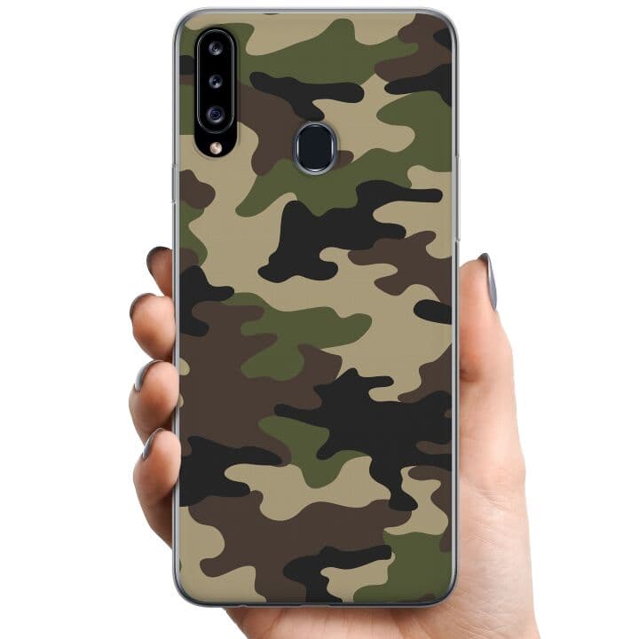 Samsung Galaxy A20s TPU Mobilskal Woodland Camo