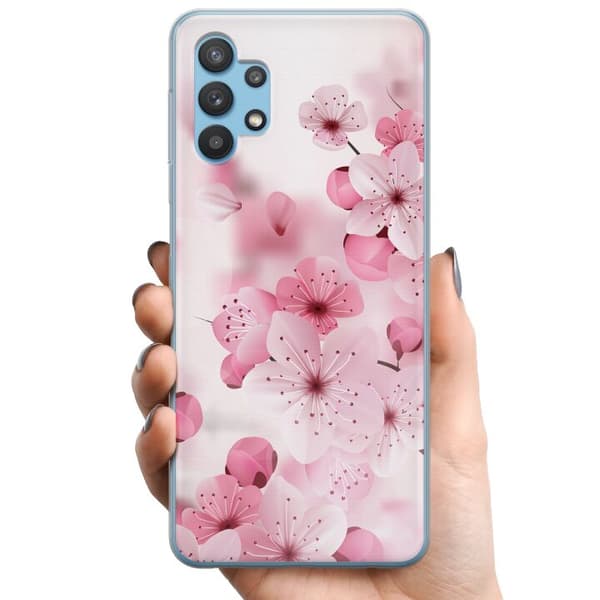 Samsung Galaxy A32 5G TPU Mobilcover Kirsebærblomst