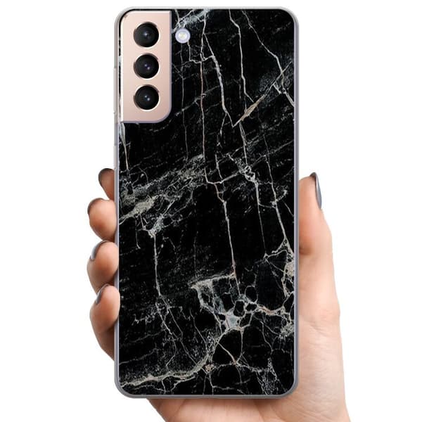 Samsung Galaxy S21 TPU Mobilskal Marmor Svart