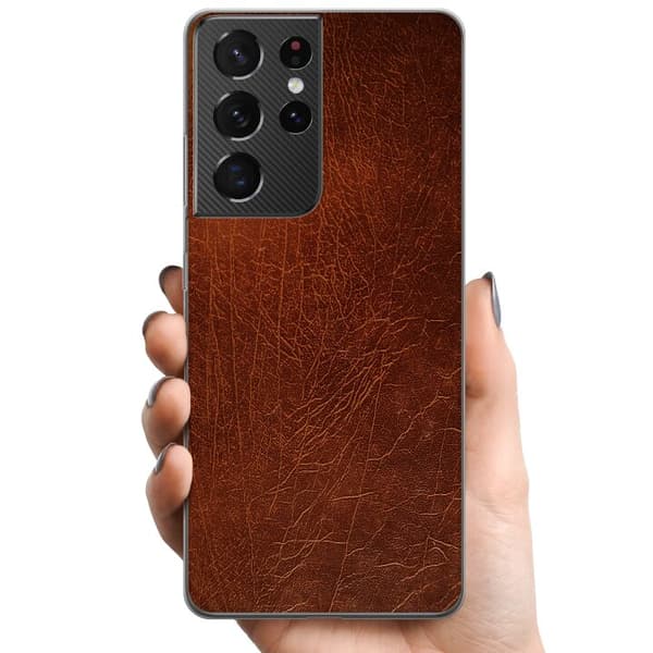 Samsung Galaxy S21 Ultra 5G TPU Matkapuhelimen kuori Nahka