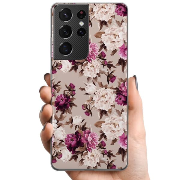 Samsung Galaxy S21 Ultra 5G TPU Matkapuhelimen kuori Kukat