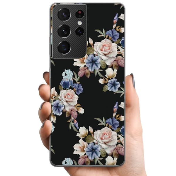 Samsung Galaxy S21 Ultra 5G TPU Mobilcover Blomster