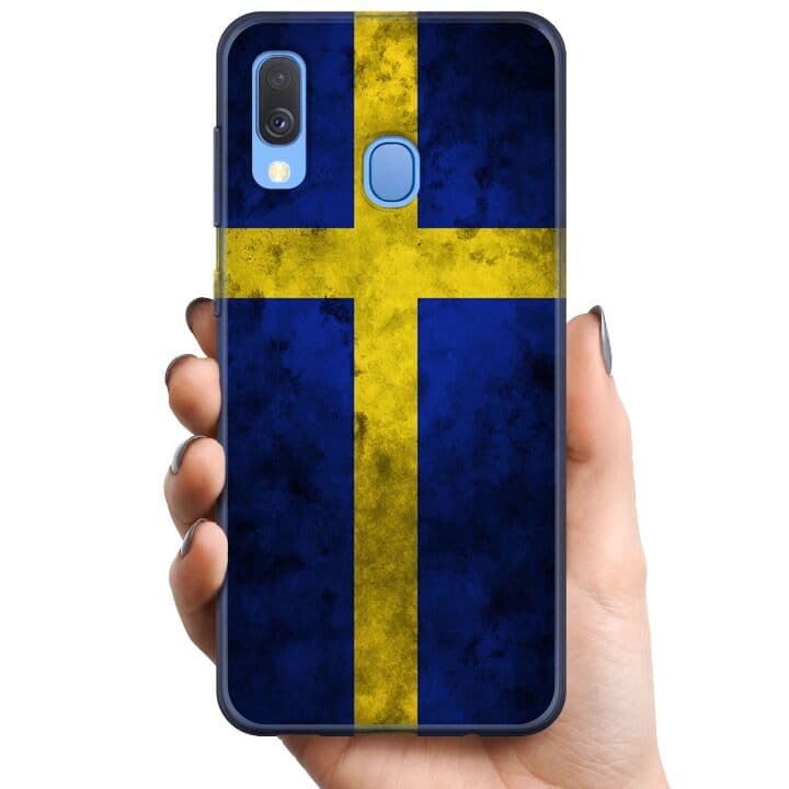 Samsung Galaxy A40 TPU Mobilskal Sverige Flagga