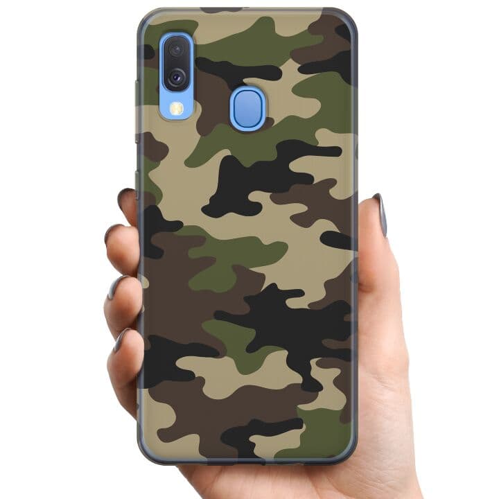 Samsung Galaxy A40 TPU Mobilskal Woodland Camo