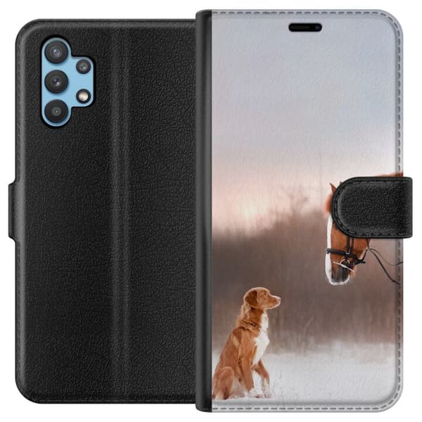 Samsung Galaxy A32 5G Lompakkokotelo Härkä & Koira