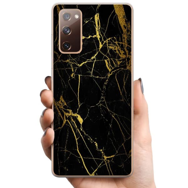 Samsung Galaxy S20 FE TPU Mobilskal Marble Black&Gold