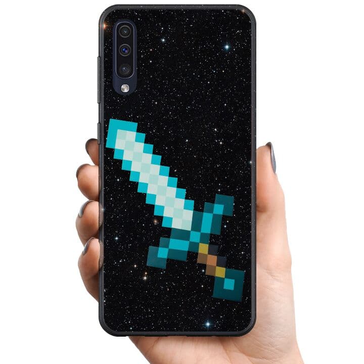 Samsung Galaxy A50 TPU Mobilskal Minecraft Svärd