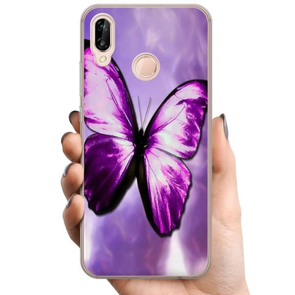 Huawei P20 lite TPU Mobilcover Fjærilt