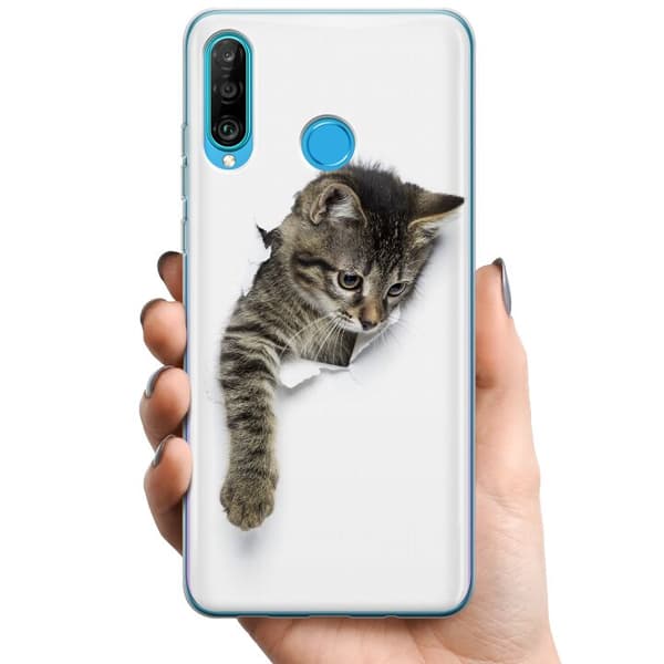Huawei P30 lite TPU Mobildeksel Katt