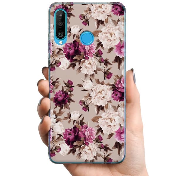 Huawei P30 lite TPU Mobilcover Blomster