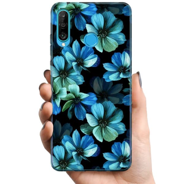 Huawei P30 lite TPU Mobilcover Blomster