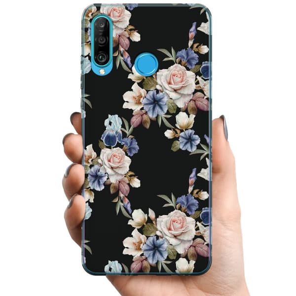 Huawei P30 lite TPU Mobilcover Blomster