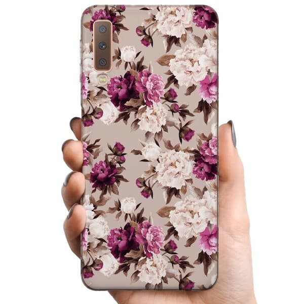 Samsung Galaxy A7 (2018) TPU Mobilcover Blomster