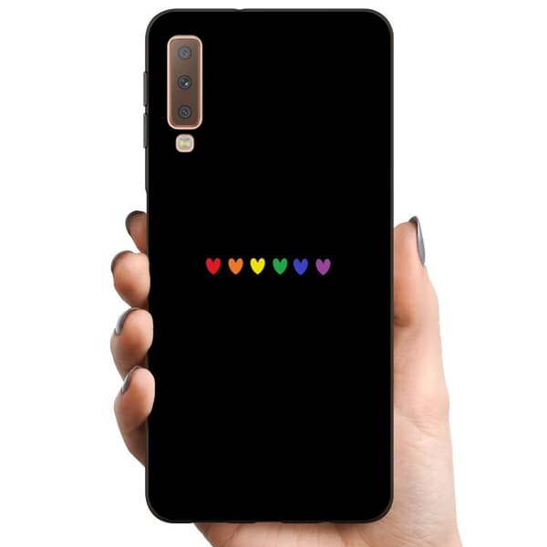 Samsung Galaxy A7 (2018) TPU Mobilcover Stolt Hjerter