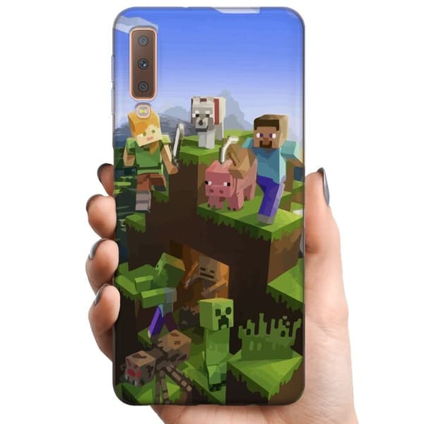 Samsung Galaxy A7 (2018) TPU Mobilcover MineCraft