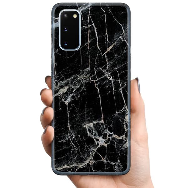 Samsung Galaxy S20 TPU Mobilcover Sort marmor