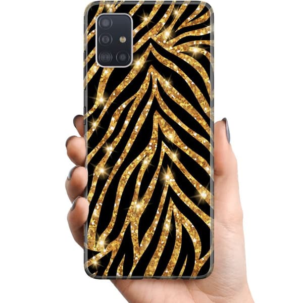 Samsung Galaxy A51 TPU Mobildeksel Gull & Glitter