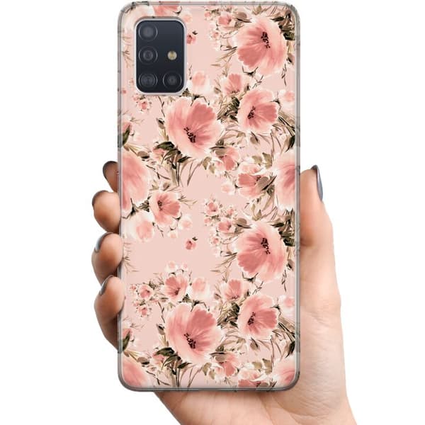 Samsung Galaxy A51 TPU Matkapuhelimen kuori Kukkia
